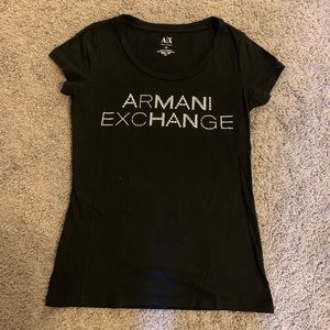 Armani Exchange T-shirt with rhinestones